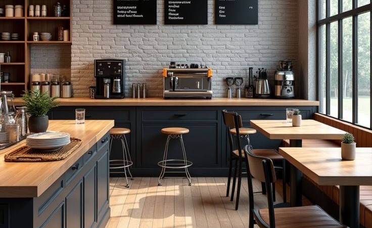 静かなカフェの店内